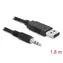 Delock Konvertor USB 2.0 Typ-A (M) - 3-kolíkový sériový TTL stereo konektor 3.5 mm délka 1.8m černá / 5 V