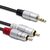 Qoltec 52340 Kabel 2xRCA Mini - Jack 3.5mm (M) 2m černá