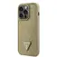GUESS Rhinestones Triangle Metal Logo Kryt pro Apple iPhone 14 Pro zlatá / doprodej