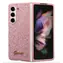 Guess PC/TPU Glitter Flakes Metal Logo Zadní Kryt pro Samsung Galaxy Z Fold 5 růžová
