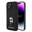 Karl Lagerfeld Fixed Glitter Metal Ikonik Zadní Kryt pro Apple iPhone 15 černá