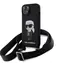 Karl Lagerfeld Liquid Silicone Crossbody Ikonik Zadní Kryt pro Apple iPhone 15 černá
