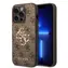 GUESS PU 4G Metal Logo Zadní Kryt pro Apple iPhone 15 Pro Max hnědá