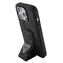 GUESS PU Grip Stand 4G Strass Triangle Metal Logo Zadní Kryt pro Apple iPhone 15 Pro Max černá
