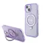 GUESS IML Ring Stand Glitter MagSafe Zadní Kryt pro Apple iPhone 15 Plus fialová