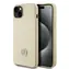 GUESS PU 4G Strass Metal Logo Zadní Kryt pro Apple iPhone 15 zlatá