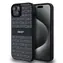 DKNY PU Leather Repeat Pattern Tonal Stripe Zadní Kryt pro Apple iPhone 15 Plus černá