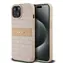 DKNY PU Leather Repeat Pattern Tonal Stripe Zadní Kryt pro Apple iPhone 15 růžová