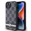 DKNY PU Leather Checkered Pattern and Stripe Zadní Kryt pro Apple iPhone 14 černá