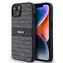 DKNY PU Leather Repeat Pattern Tonal Stripe Zadní Kryt pro Apple iPhone 14 černá