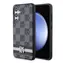DKNY PU Leather Checkered Pattern and Stripe Zadní Kryt pro Samsung Galaxy S24 Black