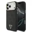 Guess PU Leather 4G Strass Triangle Logo Gold Frame MagSafe Zadní Kryt pro iPhone 17 Pro Max Black