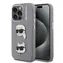 Karl Lagerfeld Grained PU K&CH Heads Zadní Kryt pro iPhone 15 Pro Max Grey