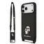 Karl Lagerfeld Saffiano Crossbody Popruh Metal Karl and Choupette Zadní Kryt pro iPhone 17 Pro Max Black