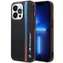 BMW Zadní kryt s trikolorními pruhy pro iPhone 14 Pro 6.1 černá