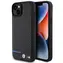 BMW Zadní kryt kožený karbonový pro iPhone 15 Plus černá