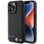 BMW Zadní kryt kožený karbonový pro iPhone 15 Pro Max černá