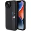 BMW Zadní kryt perforovaný Tricolor Line pro iPhone 15 Plus / 14 Plus černá