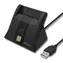 Qoltec 50643 Chytrá čtečka čipových karet 1m černá / USB 2.0 / USB-C 3.0 adaptér / LED Dioda