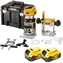 DeWalt DCW604P2 / Aku ohraňovací frézka / 18V / 2x 5Ah / Kleština 8 mm / nabíječka / kufr