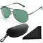 Polarized Brýle sluneční 8013 - obroučky stříbrné tmavé / skla tmavá / polarizační skla / pouzdro a