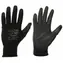 SIXTOL GLOVE PE-PU 10 černé / Rukavice pracovní z polyesteru polomáčené v polyuretanu / velikost 10