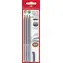 FABER-CASTELL Grip 2001 set Grafitová tužka - HB 3ks + guma
