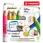 STABILO MARKdry Neon 4 ks sada s ořezávátkem a hadříkem - 4 neonové barvy