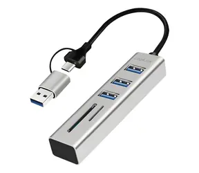 LogiLink USB-C Hub s čtečkou karet šedý