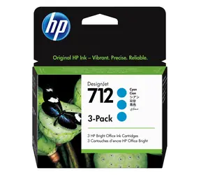 HP 712 3-Pack azurová