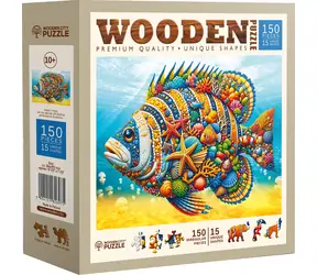 WOODEN CITY Dřevěné puzzle Módní ryba