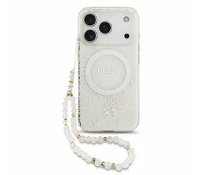 Guess IML Flowers Allover Strap iPhone 18 Pro White