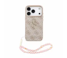 Guess PU 4G Metal Logo Strap pro iPhone 18 Pro růžová