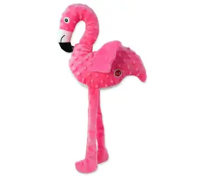Dog Fantasy Hračka - Recycled Toy plameňák pískací se šustícími křídly 49cm