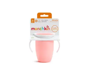 Munchkin - Juniorský netekoucí hrneček 360°s oušky 207 ml-růžový