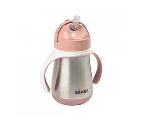 Beaba Hrnek termoizolační s brčkem nerez 250ml růžová