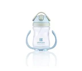 KikkaBoo Hrnek se silikonovým brčkem 300ml 12m+ Blue