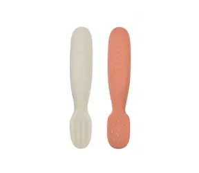 Beaba První trénovací lžičky silikonové Terracotta/Velvet Grey
