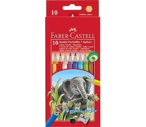 Faber-Castell Jumbo - Pastelky šestihranné - 10 ks + ořezávátko
