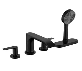 Hansgrohe - Baterie na okraj vany, 4-otvorová instalace, sBox, matná černá
