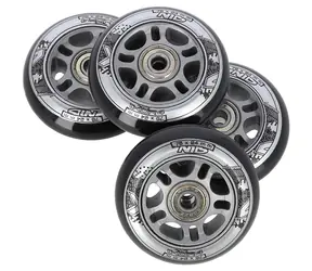 NILS Extreme Sestava černých PU koleček 76x24 + ložiska ABEC9