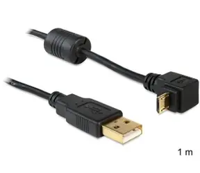DeLock kabel USB 2.0 A samec <-> USB micro B samec pravoúhlý 1 m