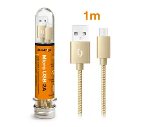 ALIGATOR TUBA 2A nabíjecí kabel microUSB zlatý