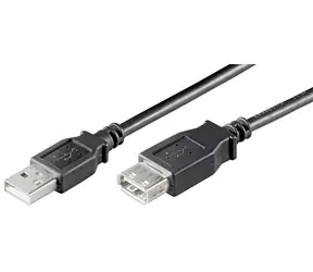 MicroConnect kabel USB2.0 A (M) - USB2.0 A (F) 2m černá