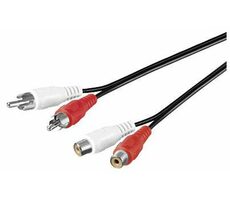 MicroConnect Stereo kabel 2x RCA (M) - 2x RCA (F) 1.5m černá