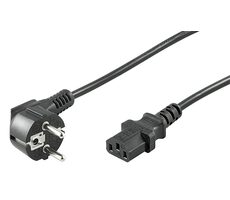 MicroConnect Síťový napájecí kabel Schuko 90° úhel - C13 3m černá