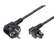 MicroConnect Síťový napájecí kabel Schuko 90° úhel - C5 90° úhel 5m černá