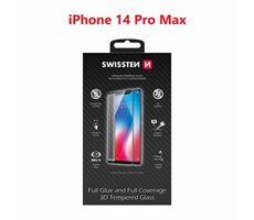 SWISSTEN Ultra Durable 3D FULL GLUE Glass pro Apple iPhone 14 PRO MAX černá