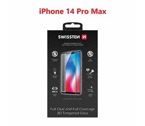 SWISSTEN Ultra Durable 3D FULL GLUE Glass pro Apple iPhone 14 PRO MAX černá