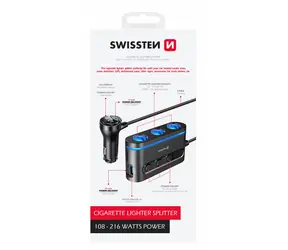 SWISSTEN CL adaptér USB-A + 2x USB-C + 3x CL